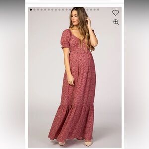 Pink blush maternity maxi dress